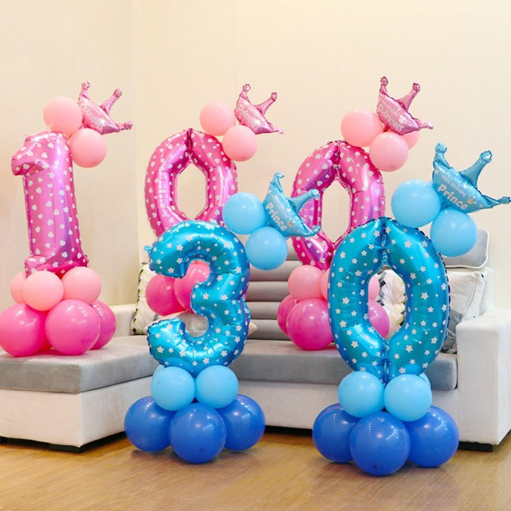 32in 0-9 folijas balons Zvaigžņu drukas Zoodārza tēmas dekorācija Dzimšanas dienas ballītes numurs Balons iekštelpu dekors