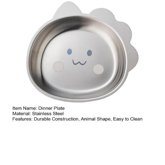 Children Meal Tray Cartoon Stainless Steel Dinner Plate Animal Shape Rust-Proof Shatter-Proof Dinnerware