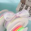 10yards/Roll Bow Ribbon Transparent Rainbow Color DIY Silk Ribbon 9 Meters Bouquet Gift Packaging 2.5cm Bubble
