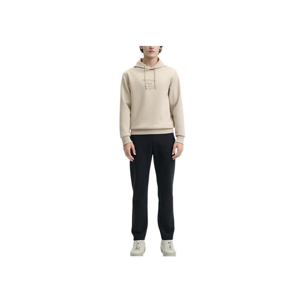 FILA Heritage Casual Knit Hoodie Men tops Rock Khaki F11M448201FLK