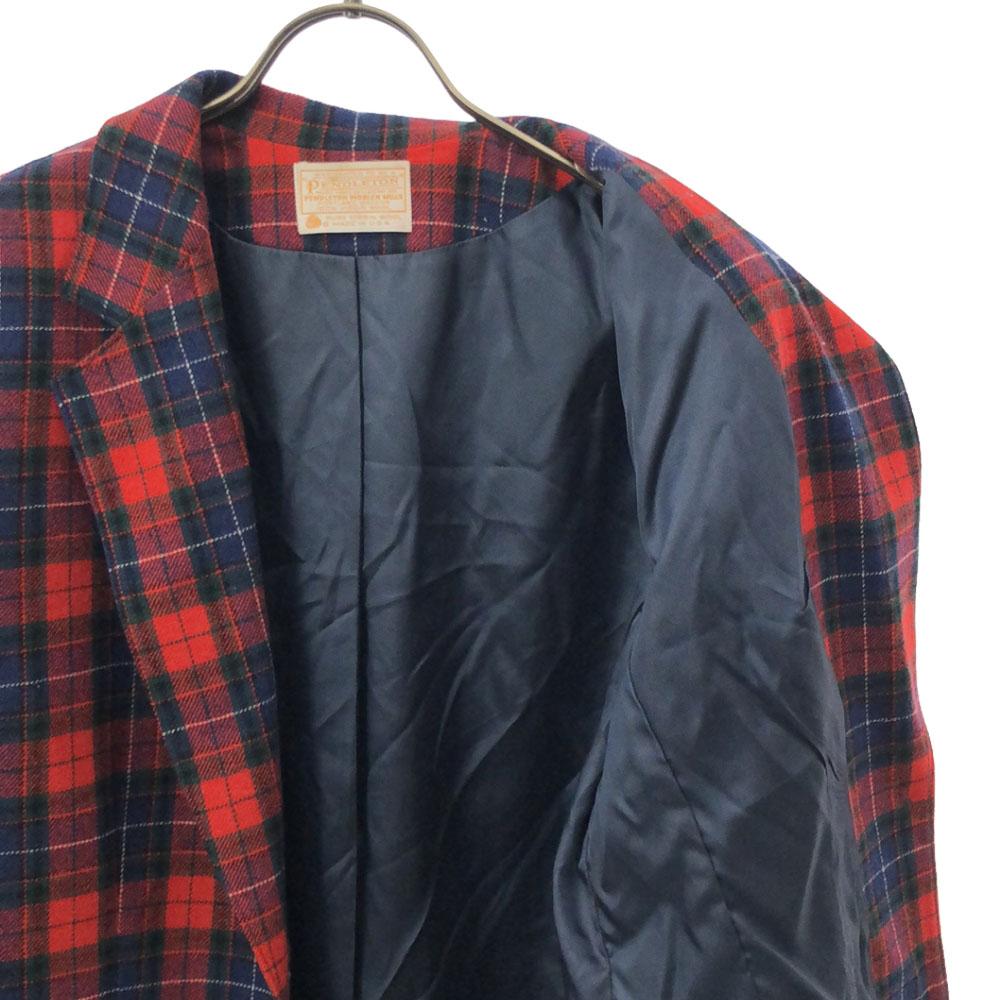 PENDLETON 70s Wool Made In USA Vintage Tartan Check Pattern Tailored Jacket Women Used