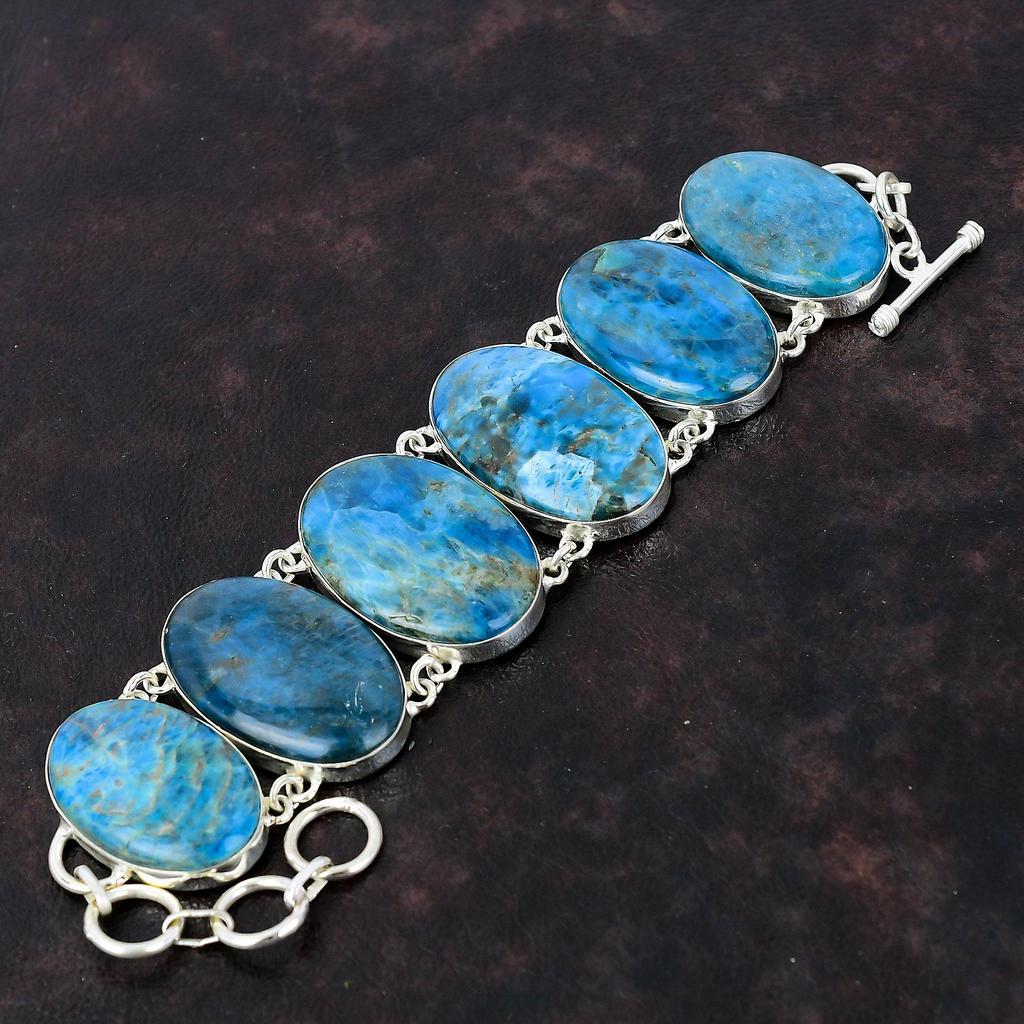Neon Apatite Bracelet Handmade Bracelet 925 Sterling Silver Bracelet Adjustable Chain Bracelet Top Quality Gemstone Jewelry Anniversary Gift