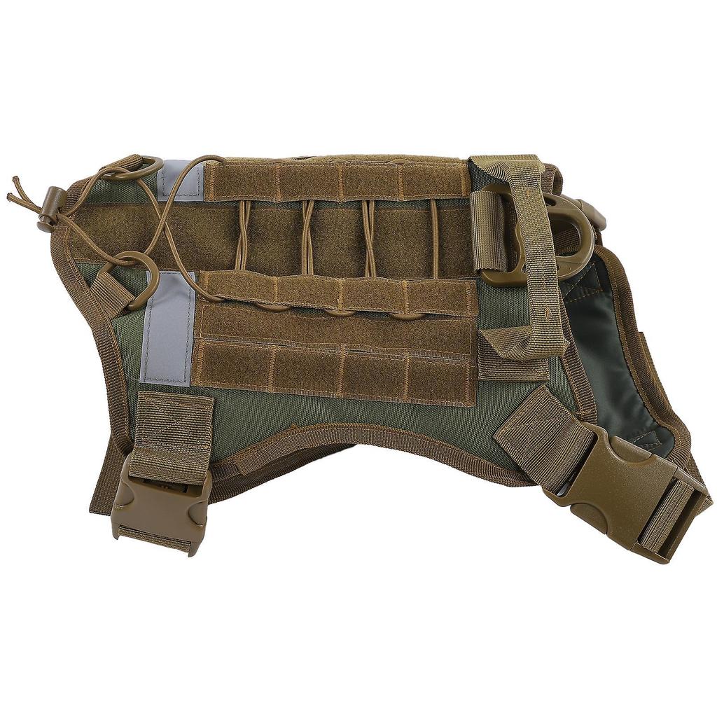 Outdoor-Geschirr Arbeits-Hundeweste Haustier Zubehör Abnehmbar Polyester Stoff Armeegrün(Armee Grün L)