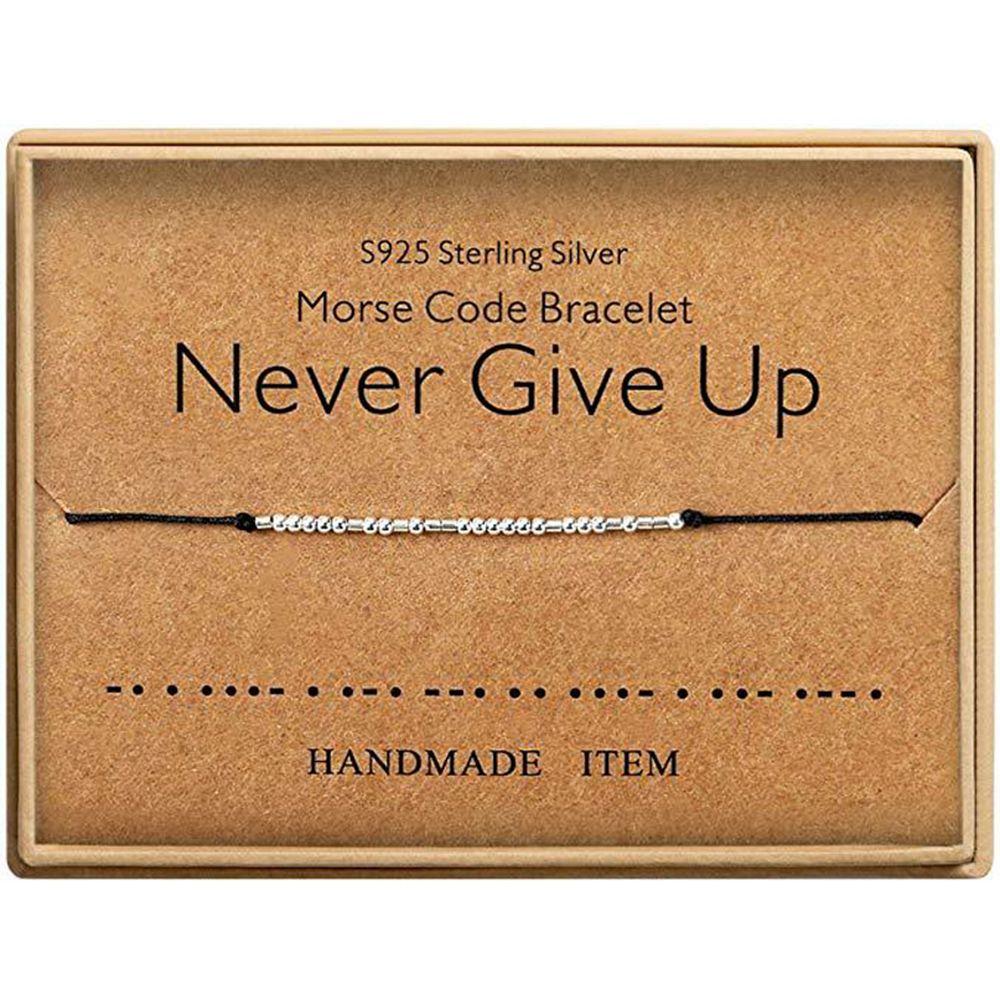 Gifts Beads Chain Silver Morse Code Bracelet Friendship Cuff Bangle Fuck Off I LOVE YOU BFF Ohana