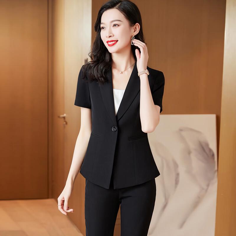 Women's Short Sleeve Professional Blazer Suit