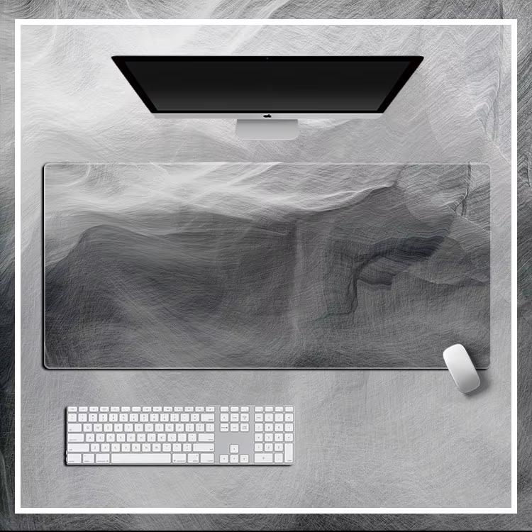Fresh White Base Tropical Monstera Palm Leaf Mouse Pad Green Botanical Sketch Waterproof Nonslip Minimalist Desktop Decor