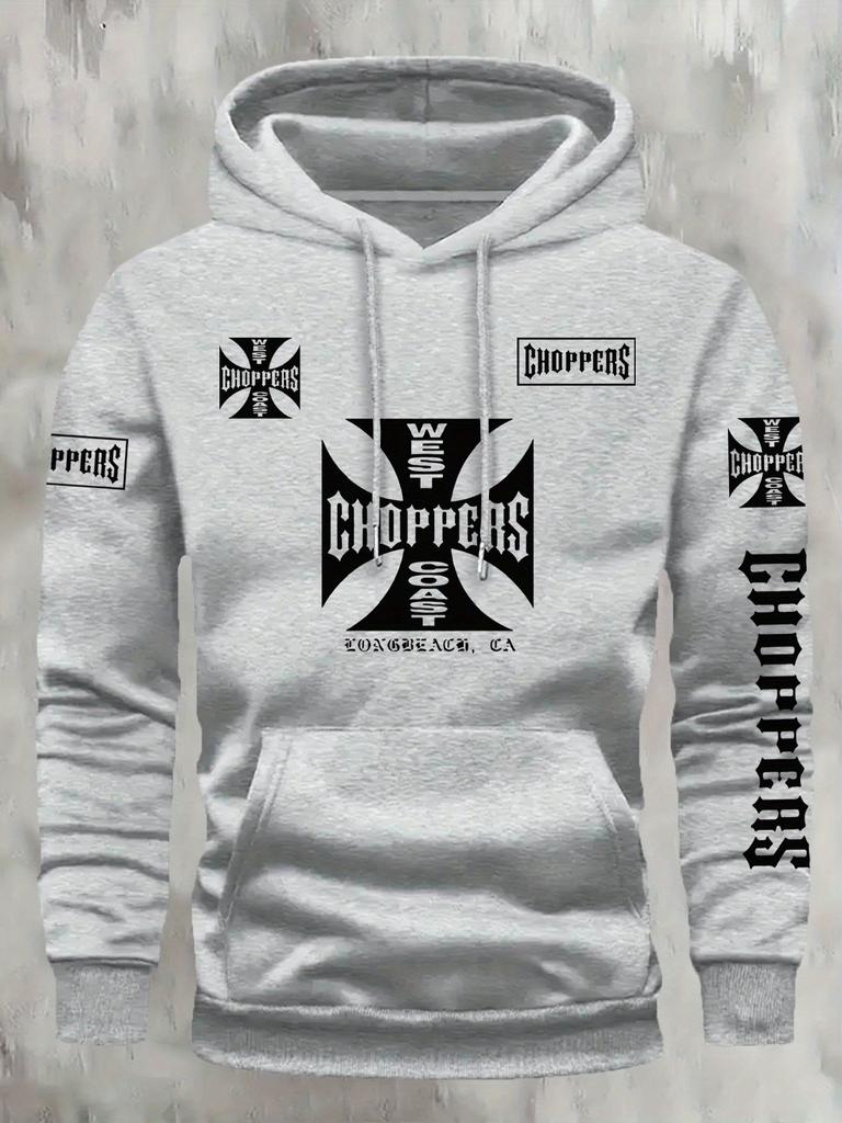 Autumn Winter European American Trend Cross English Creative Printing Hoodie New Retro Couple Outfit R Hoodie Fleece Sweatshirt
