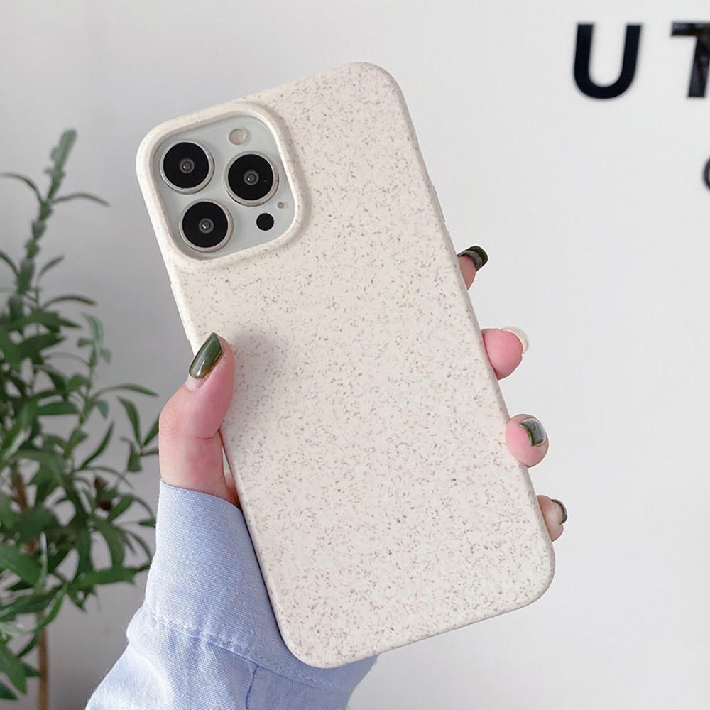 Shockproof Matte Wheat Straw Silicone Phone Case For iPhone 14 Pro 16 15 11 12 13 Pro XS Max XR X 7 8 Plus SE Eco-friendly Cover