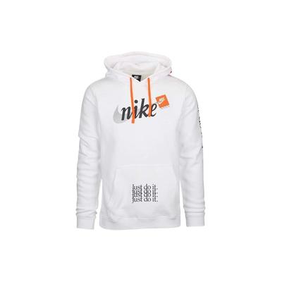 Nike Alphabet Kapuzenpullover Figurbetont Langarm Sweatshirt Herren Oberteile Weiß AV5905-100