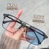 Pc Anti-Ultraviolet Photosensitive Color-Changing Square Glasses Popular Anti-Blue Light Men And Women Can Be Equipped With Degree Color-Changing