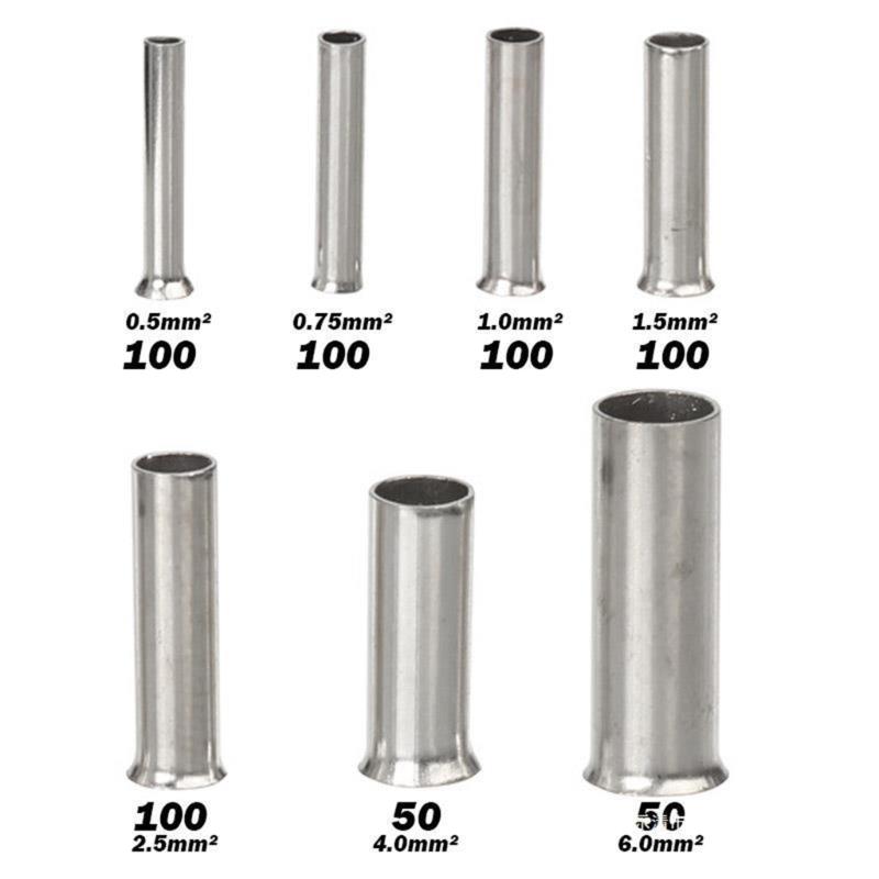 600pcs Wire Connectors Set 0.5-6.0mm² Cable Connectors Set Metal Cable End Ferrules Set with Box for Wire Connection