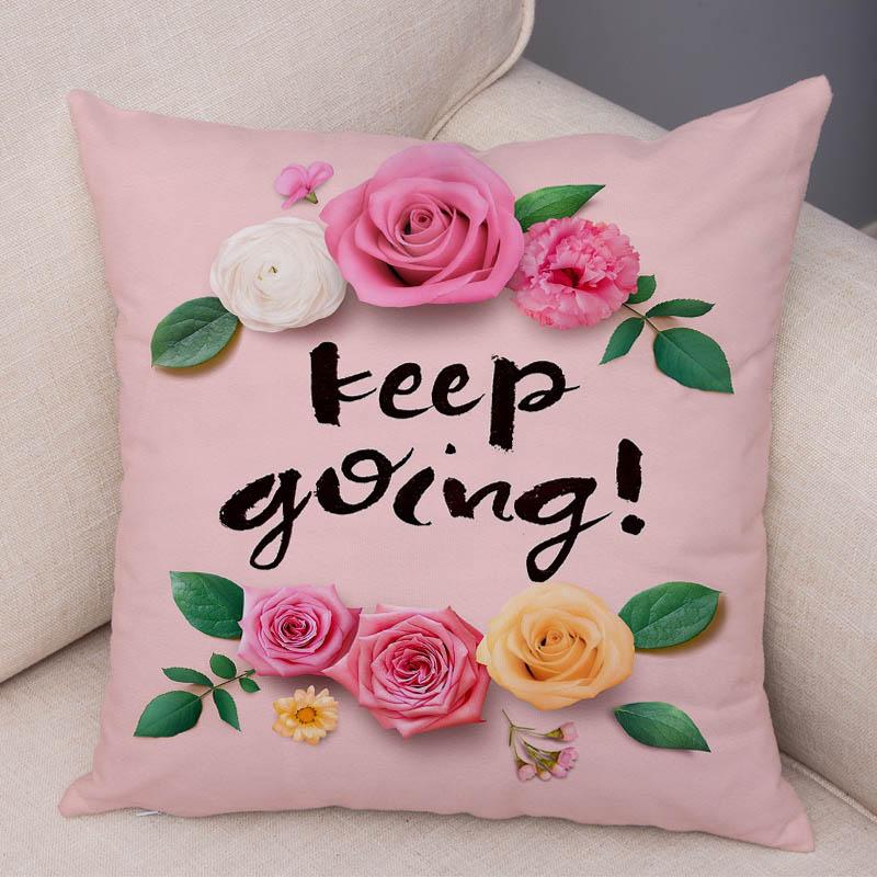 

Спальня Гостиная Диван Декоративная наволочка Домашнее украшение автомобиля Наволочка с цветочным принтом и растением 40x40cm