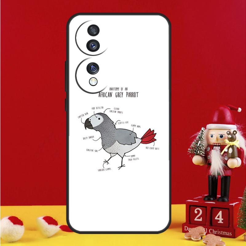African Grey Parrot Case For Honor Magic 8 5 6 7 Pro Honor Win RT 50 70 90 200 400 Lite X8c X9b X9c X9a X9d Cover