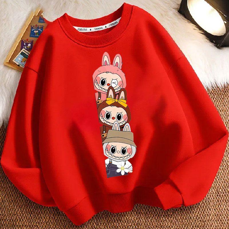 Children's Fashion Sweatshirts, Loose Long-sleeved Sweatshirts for Boys and Girls in Spring and Autumn