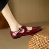 Fashion 2024 New Spring Women Shoes Square Toe Women Loafers Fashion Retro Mary Jane Shoes for Women Chunky Low Heels Ladies Shoes Flats