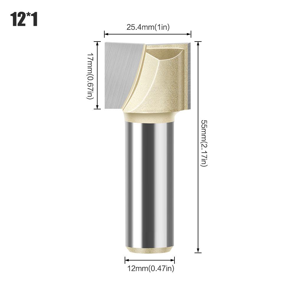 Professional Grade 6 Handle 12 Handle Bottom Cleaning Knife Slotting Knife Flat Bottom Cutter Milling Bottom Engraving Machine Carbide Woodworking