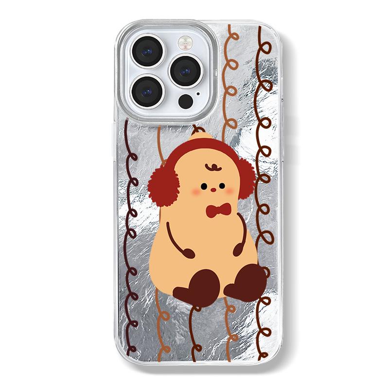 

Чехол для iPhone с узором ледника Чжитай: Подходит для 11/12/13Pro/14/15ProMax/16, Мультяшный дизайн с подставкой iPhone 15