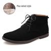 Men's Frosted Leather Mid-Top Winter Desert Boots In British Style