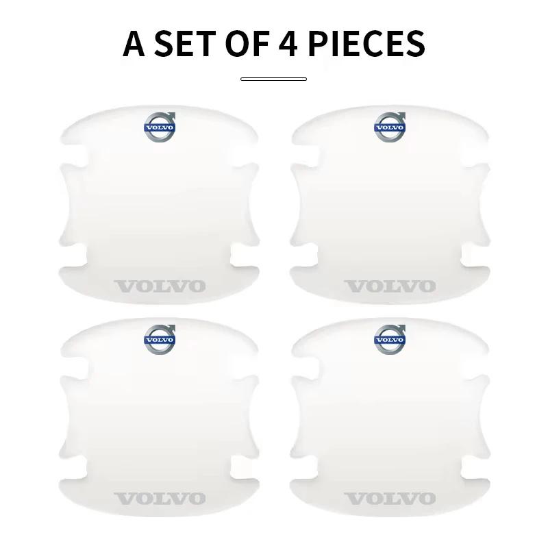 4Pcs Volvo Car Door Handle & Bowl Anti-scratch Sticker Anti-collision Protector Strip For XC40 XC60 XC90 S60 S90 Auto Accessory