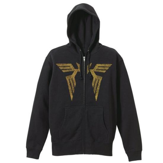 Худи на молнии с вышивкой плаща Чара и принтом, Мобильный костюм Гандам, черное, размер L
