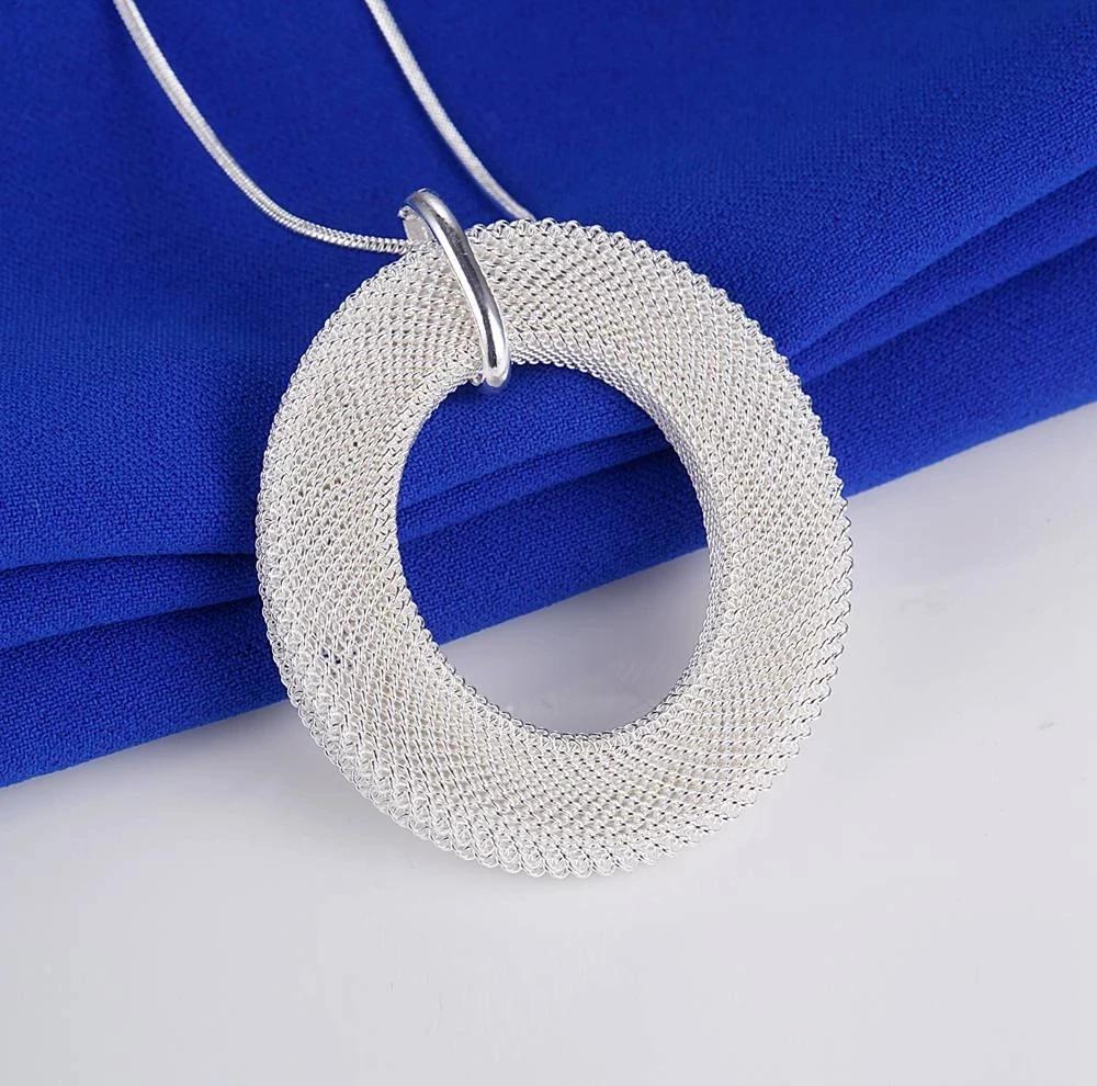 Copper Jewelry Sets Weave Mesh Pendant Necklace Earrings Stud Rings for Woman Party Wedding Gift