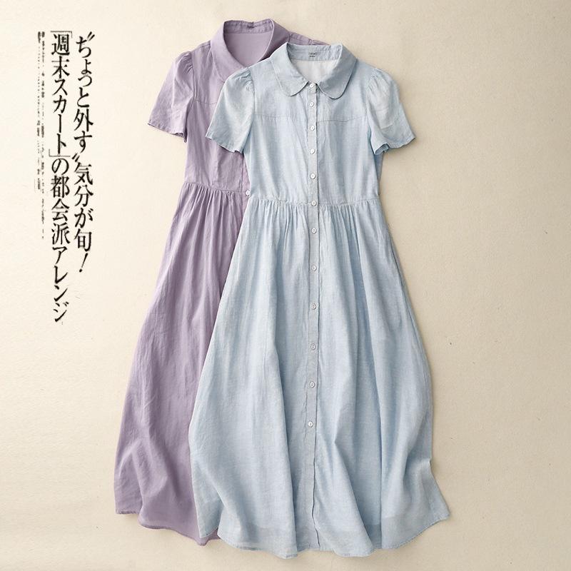 Summer New Cotton and Linen Dress, Loose Casual Fashion Dress for Children