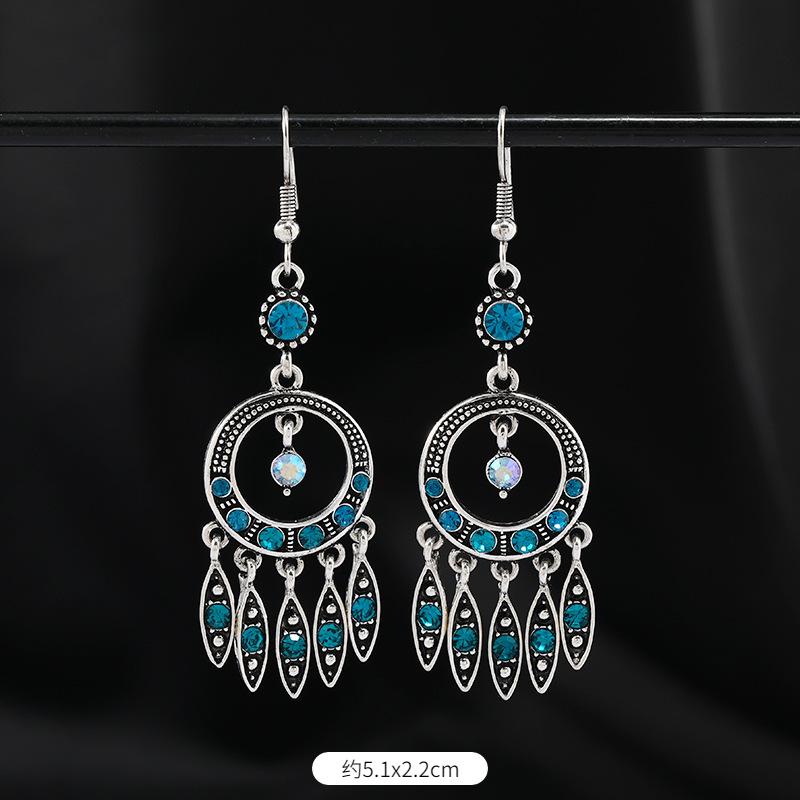 Original Design Earrings Retro Court Fringed Temperament Earrings Women's Long Crystal Ear Jewelry