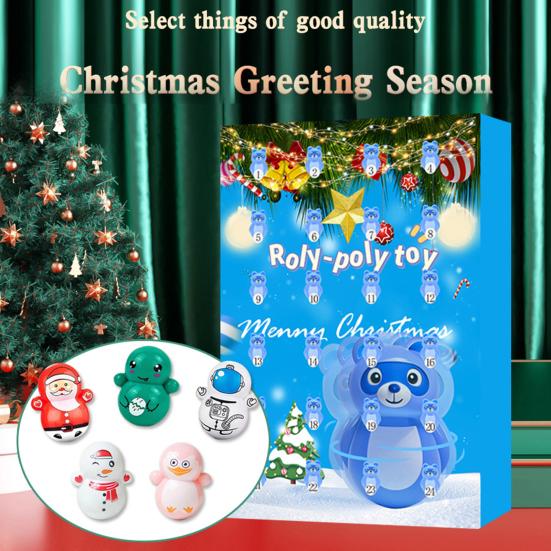 

Неваляшка Адвент Календарь 2024 Рождественский обратный отсчет игрушка с 24 неваляшками сюрприз игрушка куклы для детей игрушка для снятия стресса