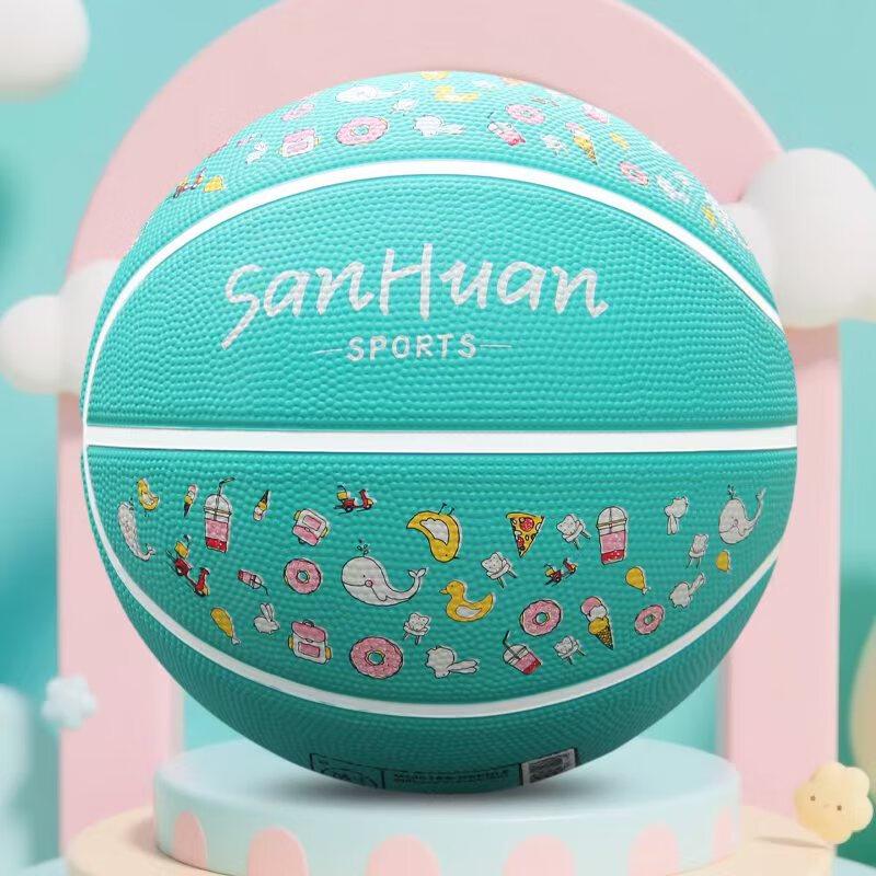 Drei-Ring-Jugendgröße 5 Gummi-Trainingsbasketball