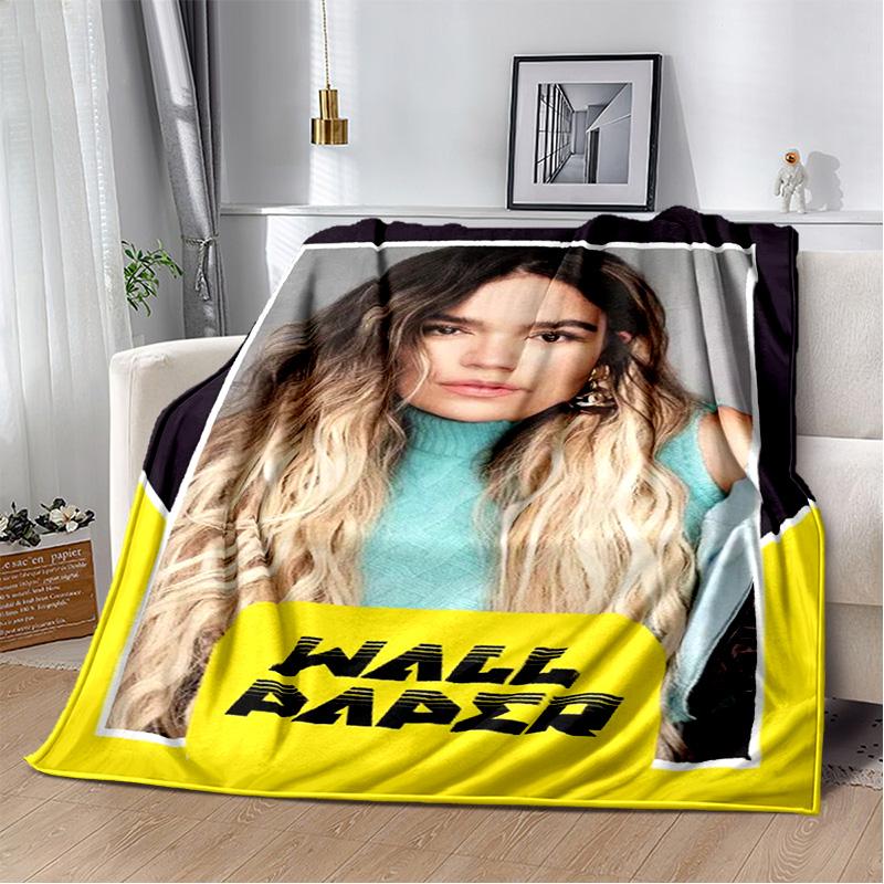 3D Baskı Karol G Singer HD Battaniye, Yumuşak Atmak Battaniye Ev Yatak Odası Yatak Kanepe Piknik Seyahat Ofis Dinlenme Kapak Battaniye Çocuklar için