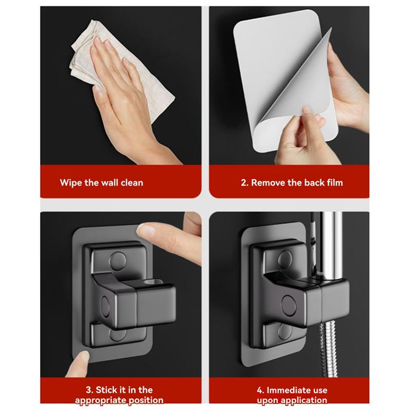 

A95I-No Drill Wall Mount Universal Shower Head Holder-360° Adjustable, Strong Viscosity Handheld Holder 2 Pcs