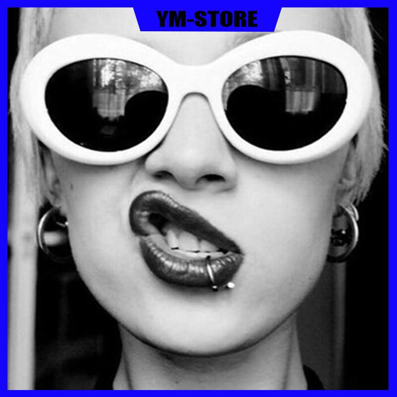 Men's Sunglasses Hip Hop Brigitte White Sunglasses Same Glasses Fashion Oval Sunglasses Gray Lenses Women's Sunglasses