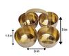 RSINC Brass Metal Puja Roli Chawal |Elaichi Mishri | Chopda for Mandir | Chowmukh Haldi Kumkum Holder 4 Bowl Stand Holder Patra- Gold Brass Chomukha