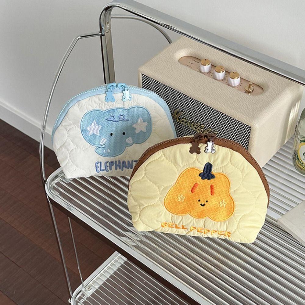 Multifunctional Cartoon Toiletry Bag Handheld Skincare Storage Bag Embroidery Cosmetic Bag  Travel