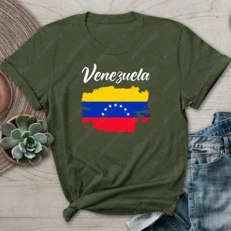 Venezuela Tshirt I Support Flag Free Graphic Shirt Vintage Harajuku Casual Wear Unisex High Quality Cotton Shortsleeve Tees