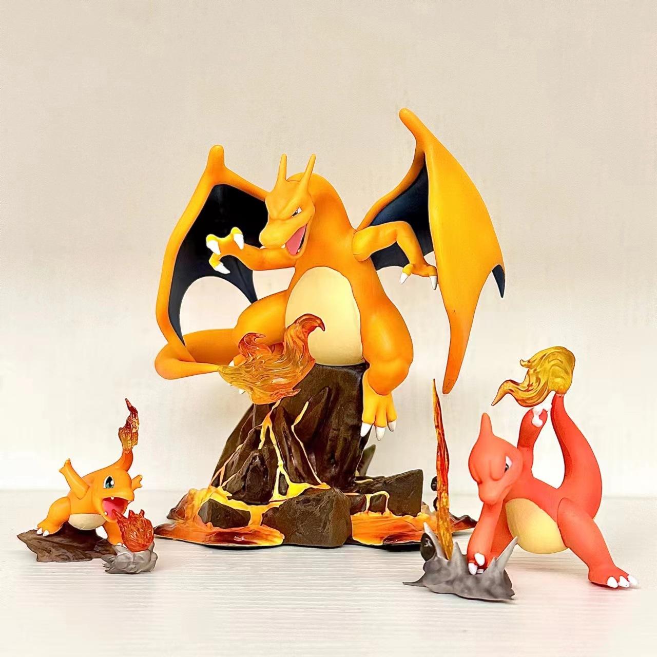Anime Pokemon Figure Charizard Evolution Action Figurine Model Statue Doll PVC Collectible Room Desktop Decora Toy Gift