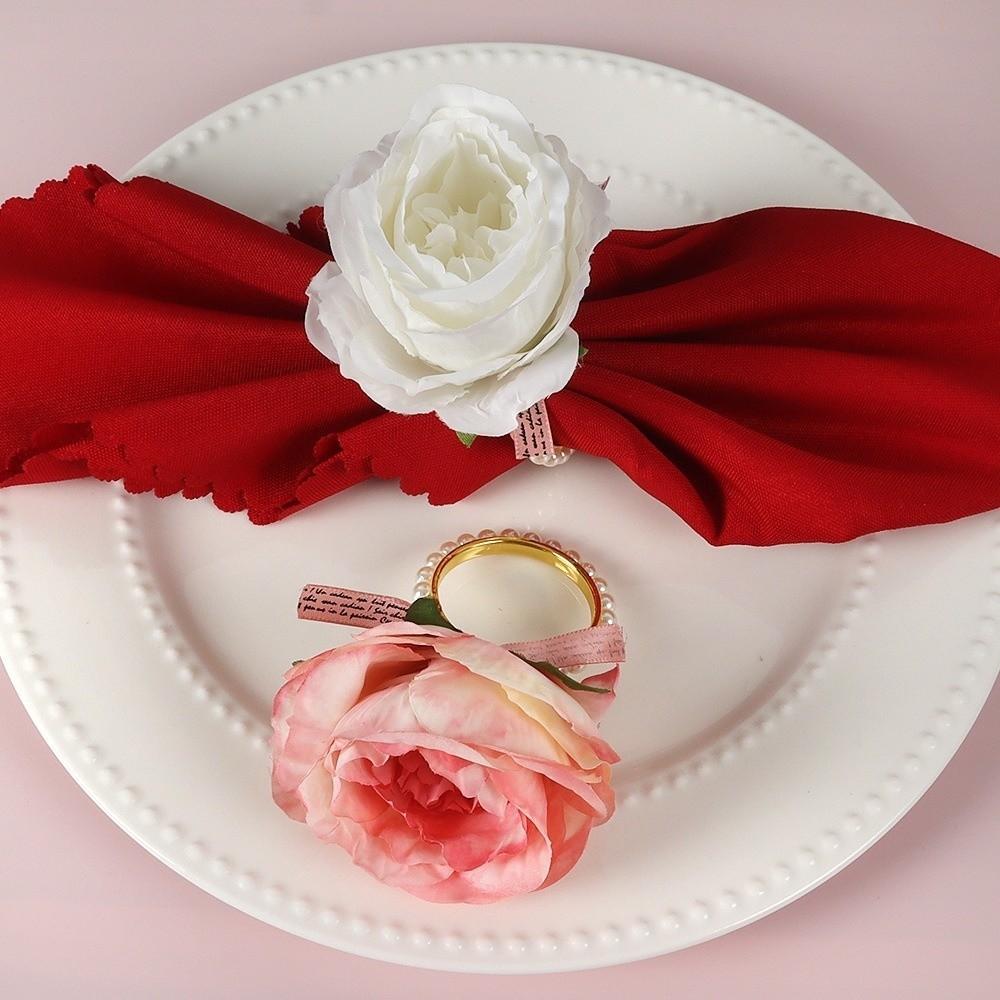 Elegant Western-style Napkin Buckle Zinc Zinc Alloy Electroplated Napkin Loops  Wedding Party