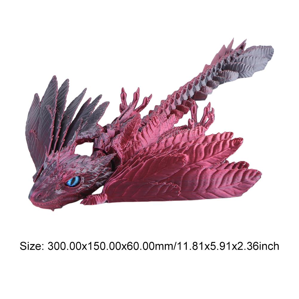 3D Printed Dragon with Wings Dragon Toy Figurine Collectible Desktop Pet Home Office Decor Executive Desk Toy