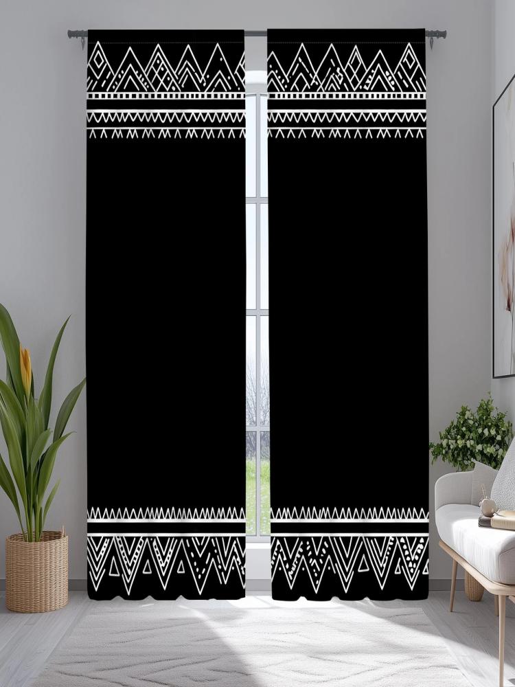 

2 pieces of Bohemian-style geometric design printed curtains pole bag curtains home decoration room decoration 100*130 Grommet Top 1pcs
