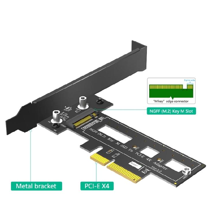PCIE to NVME Adapter M.2 NVMe To PCIe 3.0 4X Expansion Card Risers with Bracket Card for 2242 2260 2280 M.2 NVME