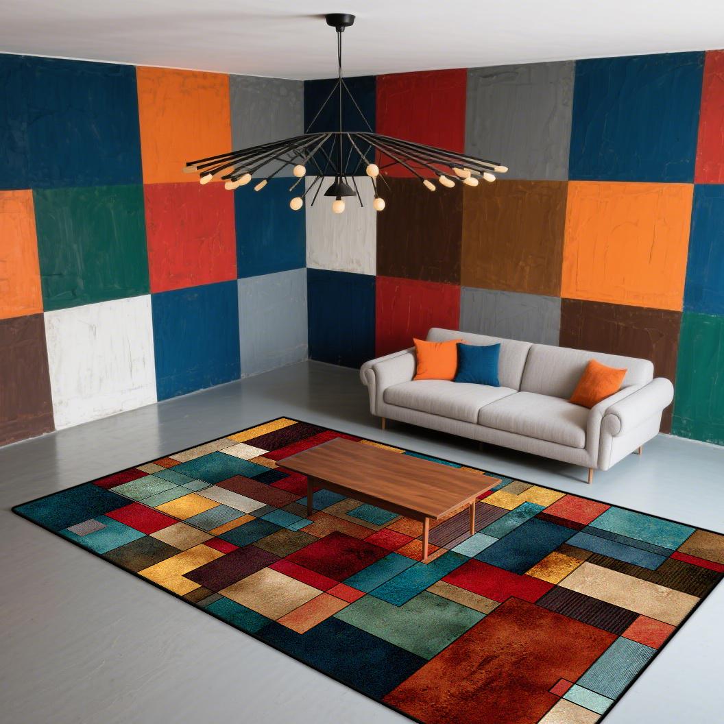 

Geometric Carpet Living Room Bedroom Light Luxury Large Area Rugs For Home Decoration Abstract Non-Slip Sofa Custom Floor Mats 1.9x2.9ft(60x90cm)