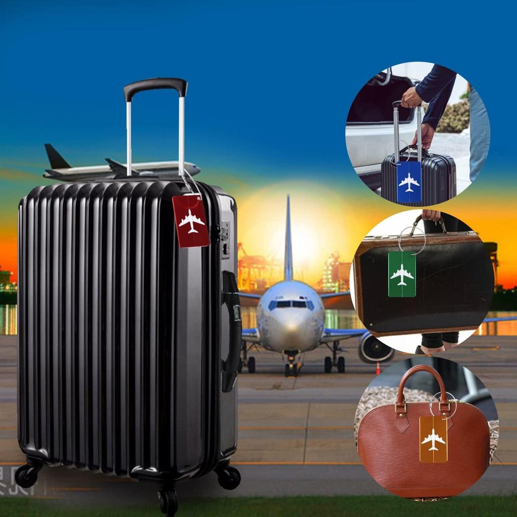 5 Peças de Etiquetas de Bagagem de Avião de Alumínio Amigáveis à TSA Etiquetas de Identificação para Mala de Viagem