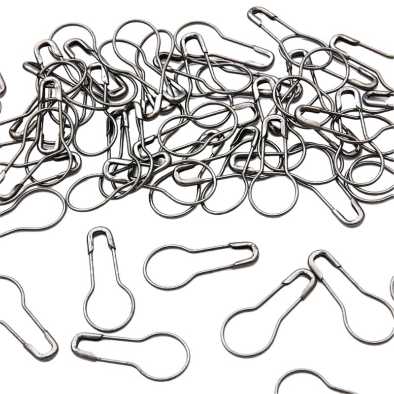 100Pcs Colorful Gourd Shape Safe Pin Sewing Accessory Knitting Marker Clip Safety Pin Metal Crochet Stitching Marker