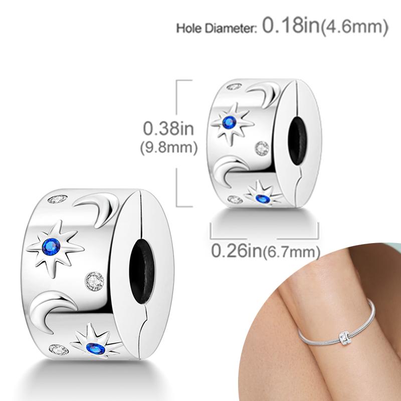 New 925 Silver Charms Bead Safety Chain Bead Fit Original Charms Bracelet Pendant Fine DIY Birthday Jewelry For Women