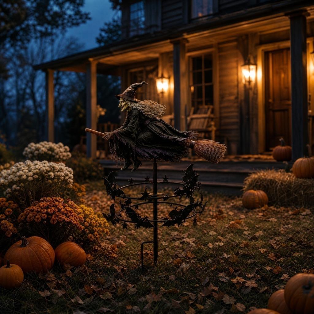 Halloween Heks Tuinmolen met Thema voor Buiten Tuindecoratie