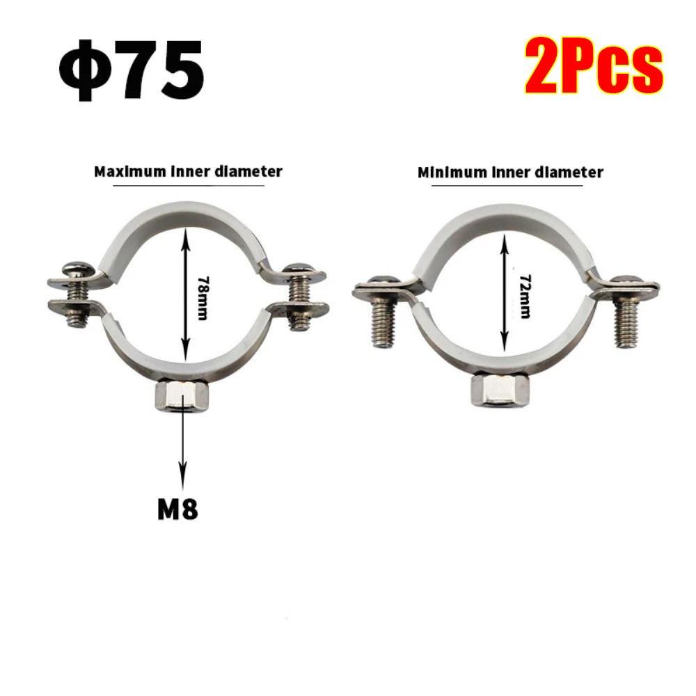 2Pcs Fastener Hardware Suspension Pipe Holder Pipe Fitting Tube Clip Bracket New Round Hose Clamp