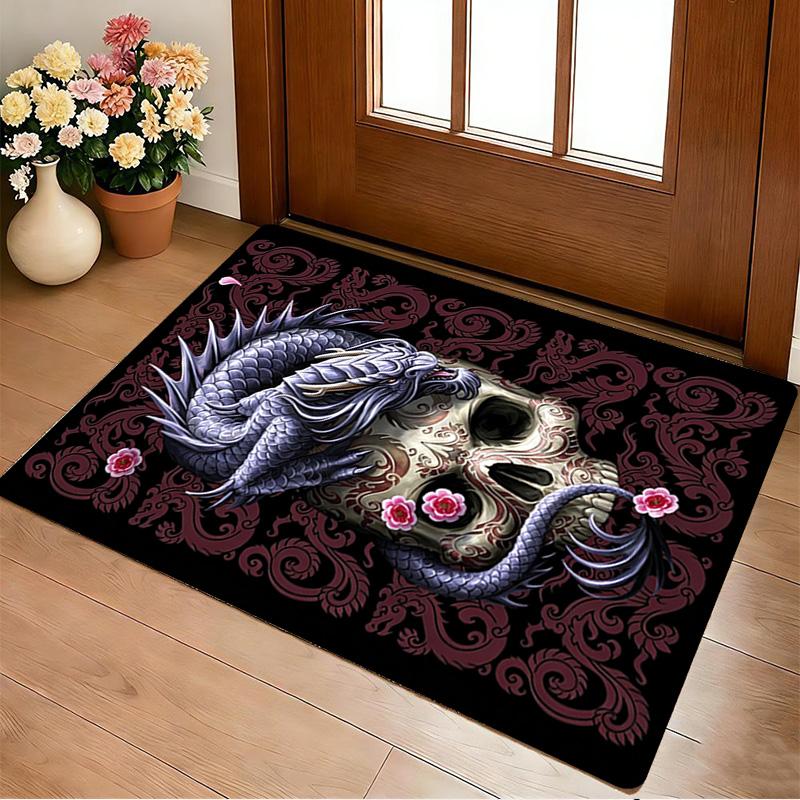 Dragon Skull Living Room Nonslip Area Rug Soft Carpet For Bedroom Game Playroom Sofa Office Home Decor Doormat Christmas Gift