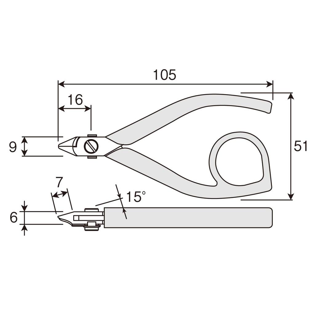HOZAN Type à coupe précise avec coupe-fil en cuivre, Butée semi-affleurante, Capacité robuste 0,18-0,8 mm, N-58