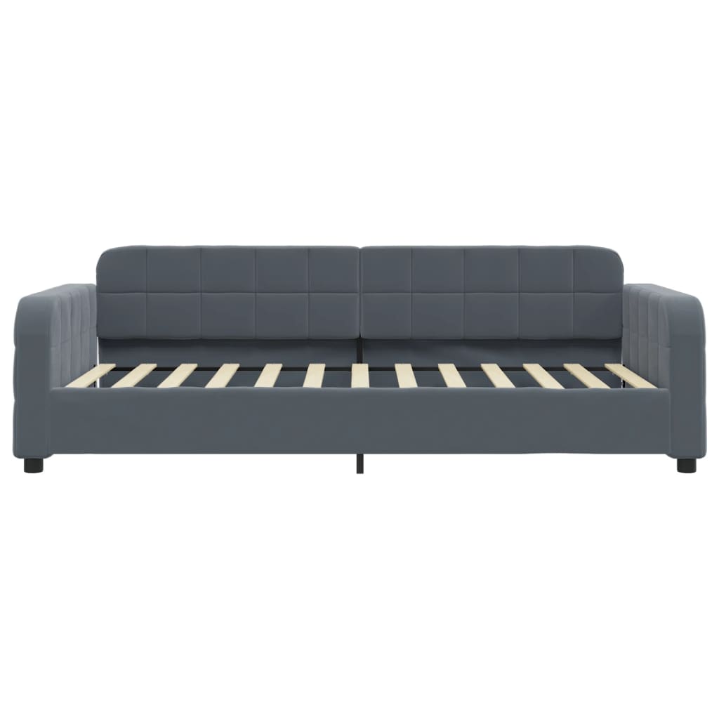 Vidaxl Sofa Z Materacem Do Spania, Ciemnoszara, 90X200 Cm, Aksamit