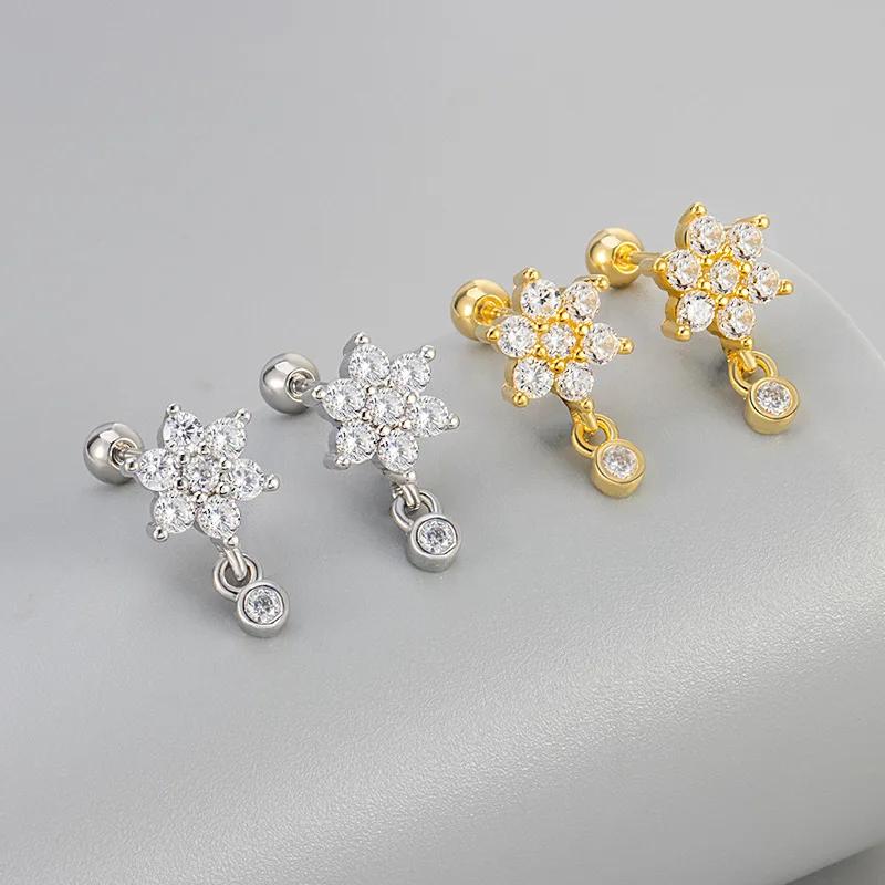 New Arrival Double Chains Long Tassel Drop Earrings For Women Korean Stainless Steel Zircon Hanging Earring Piercing Jewelry